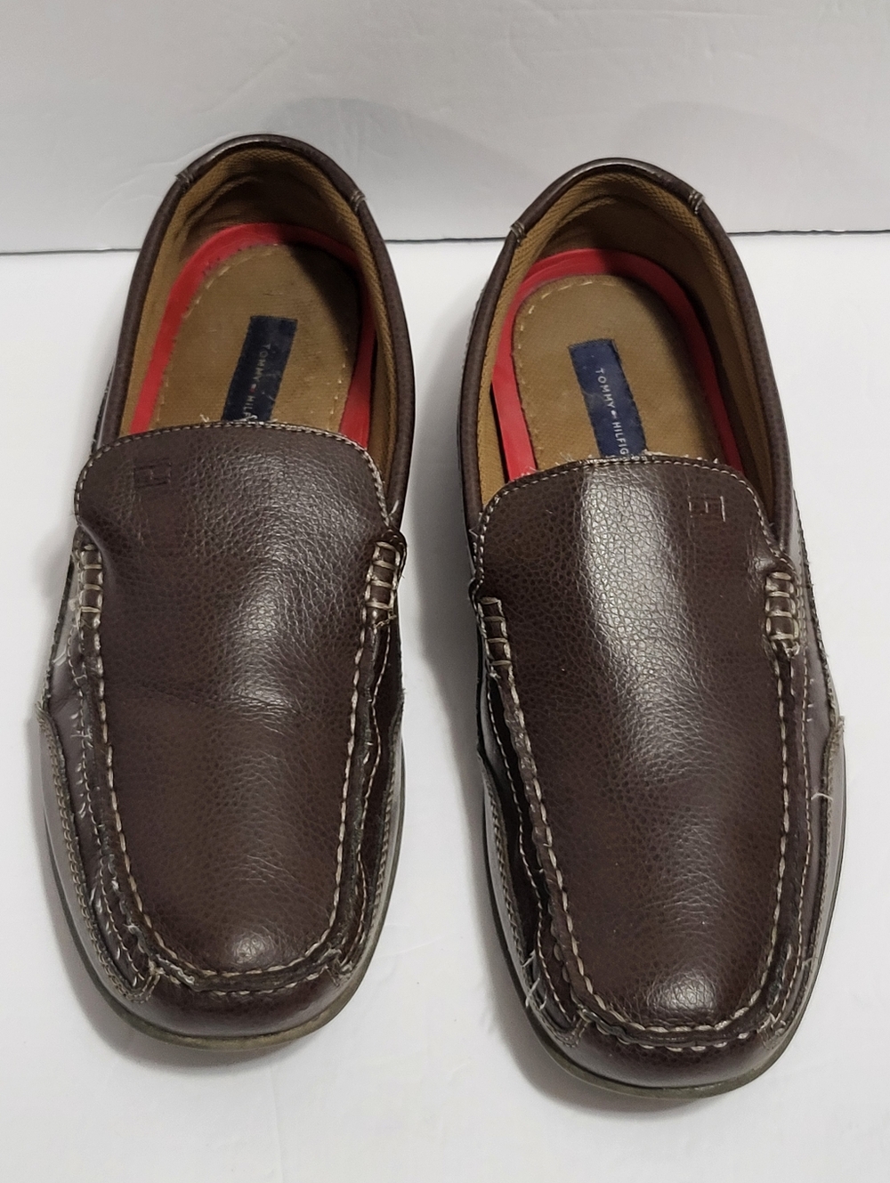 Tommy Hilfiger Men’s Brown Leather Slip-On Loafers